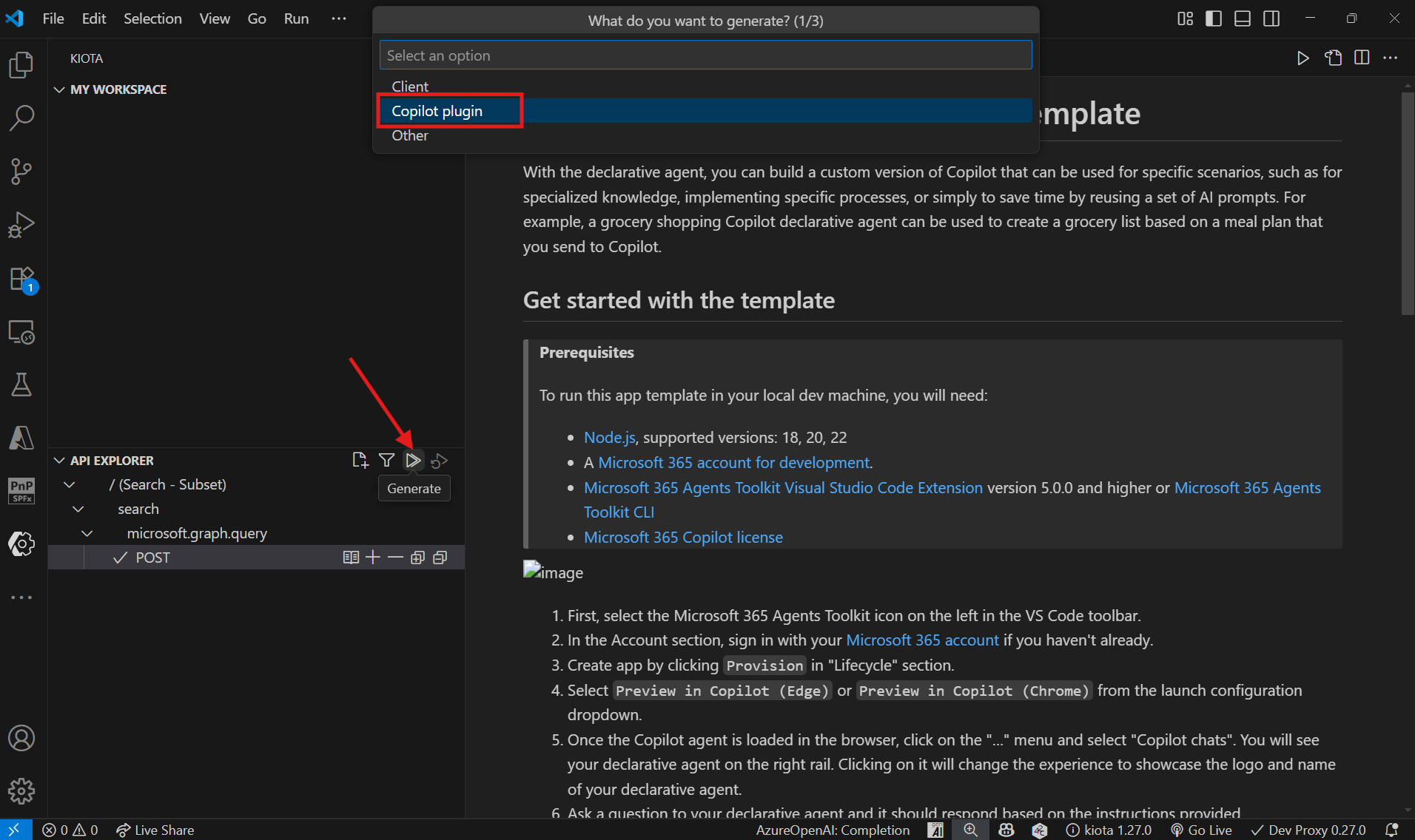 Generate the Copilot plugin
