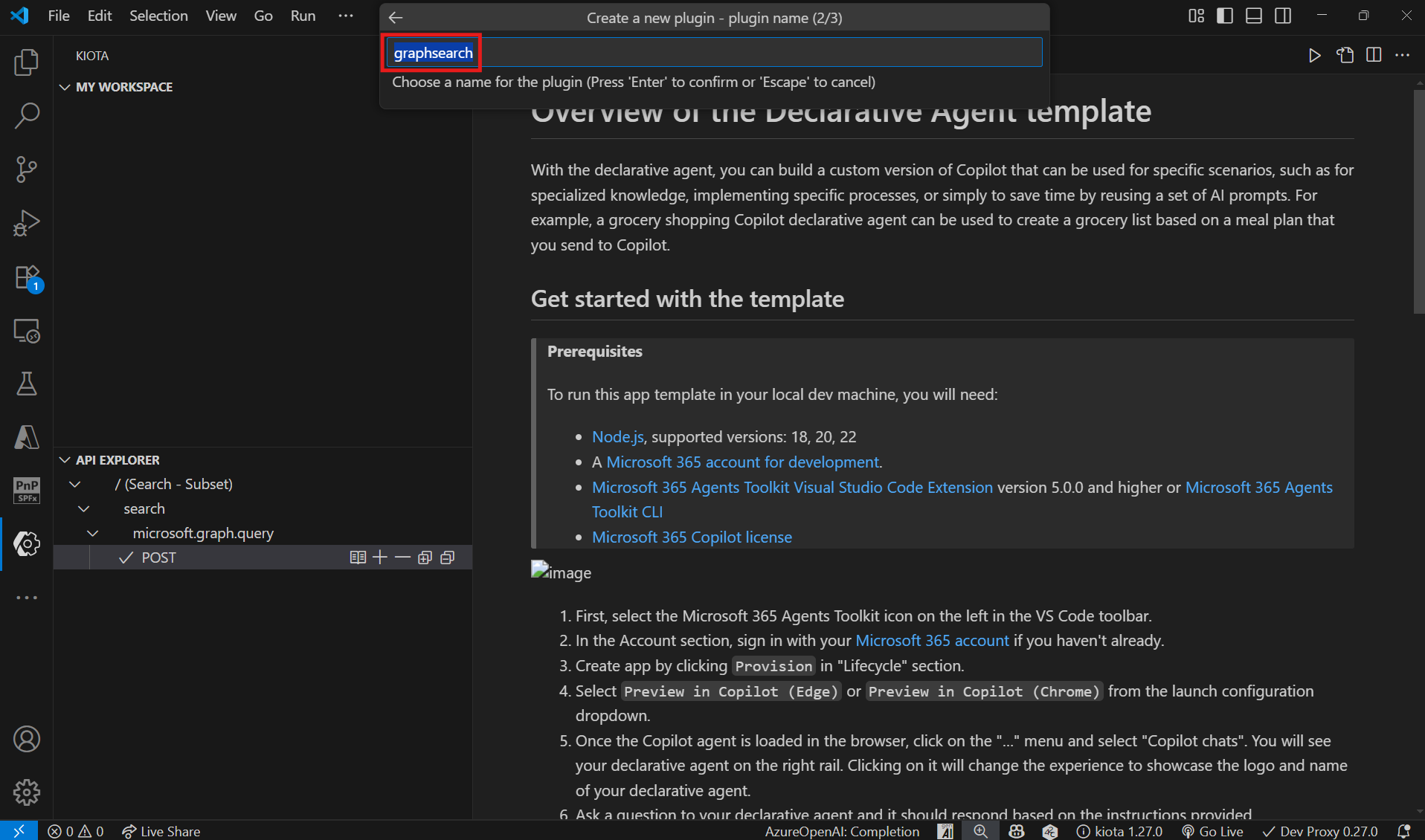 Generate the Copilot plugin