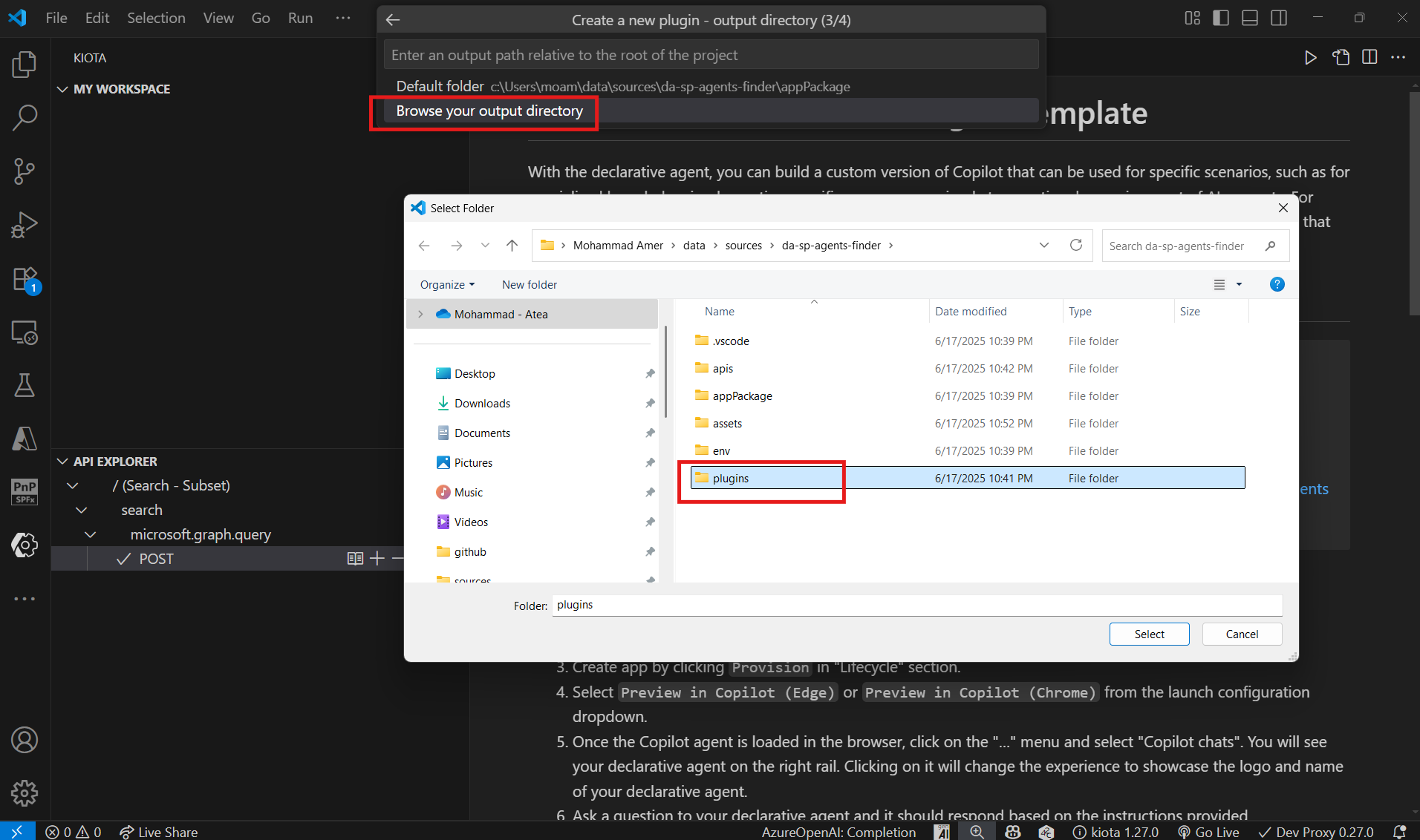 Generate the Copilot plugin