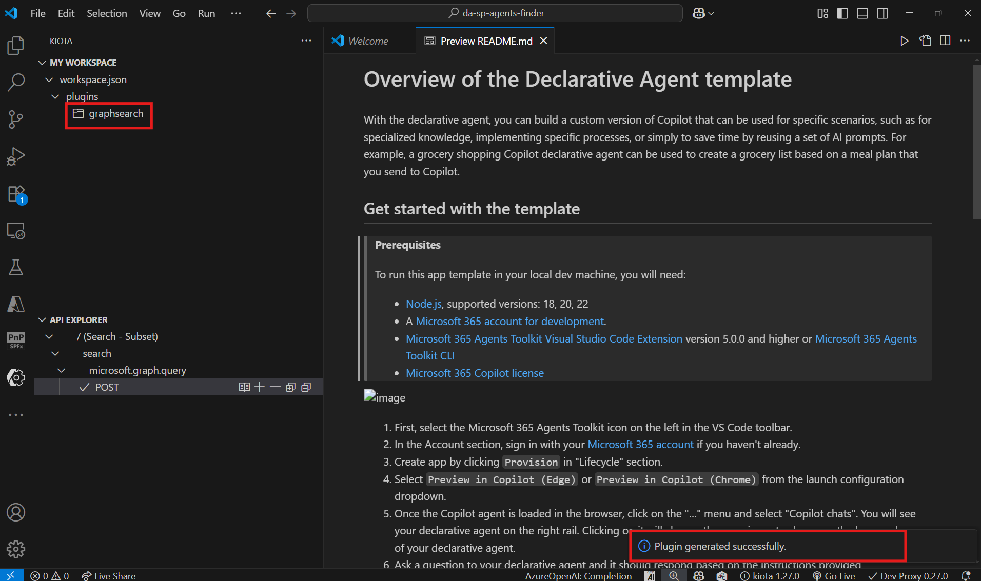 Generate the Copilot plugin