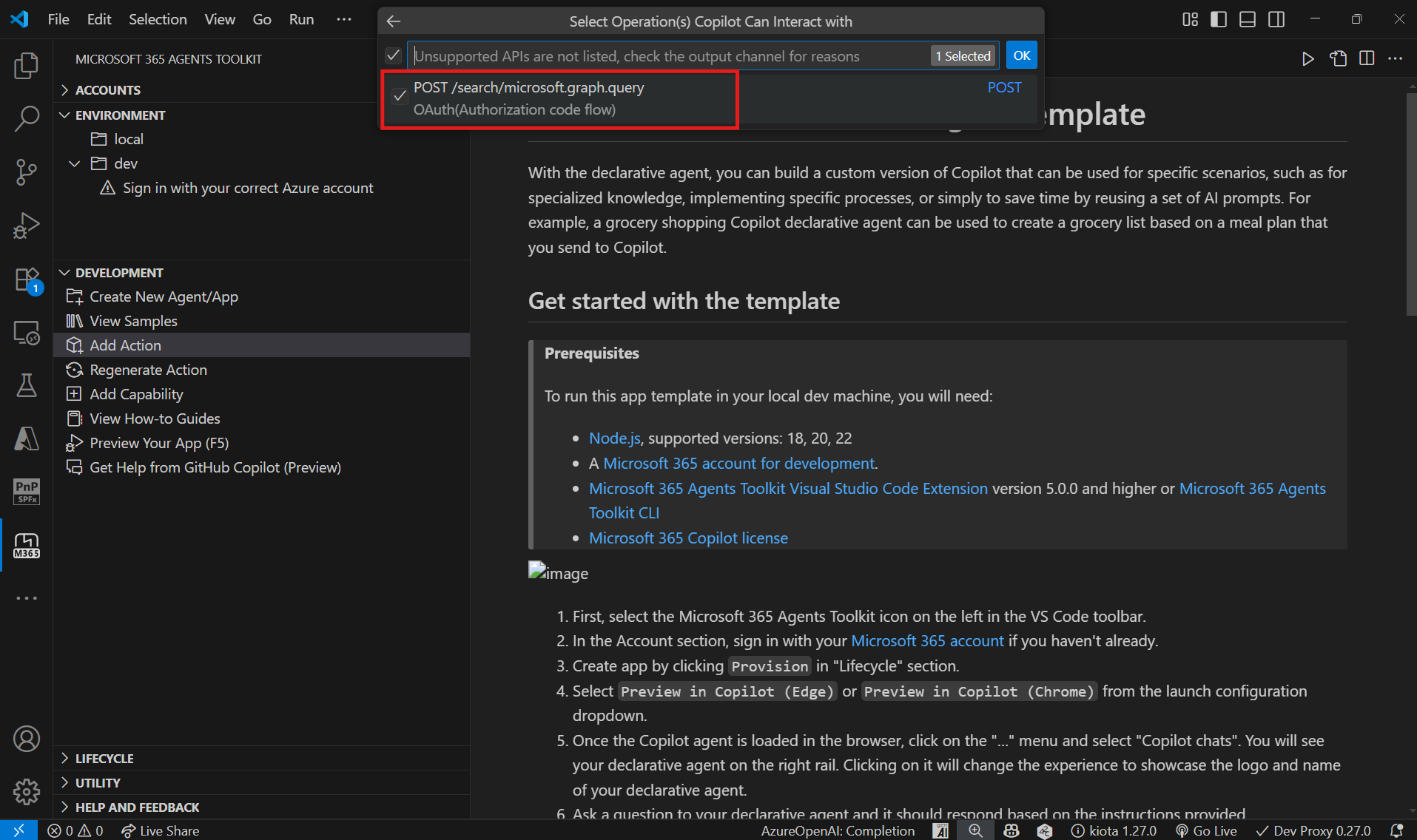 Import the plugin with Microsoft 365 Agents Toolkit